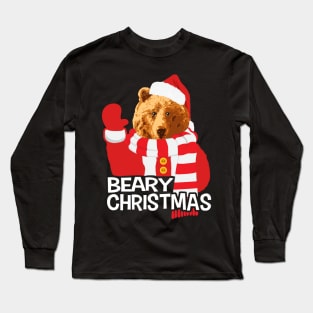 Beary Christmas Funny Santa Claus Bear Long Sleeve T-Shirt